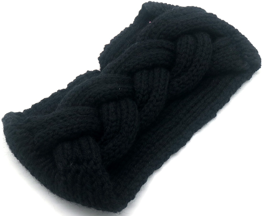 K-F4.2 H071-016-7 Knitted Winter Headband Black