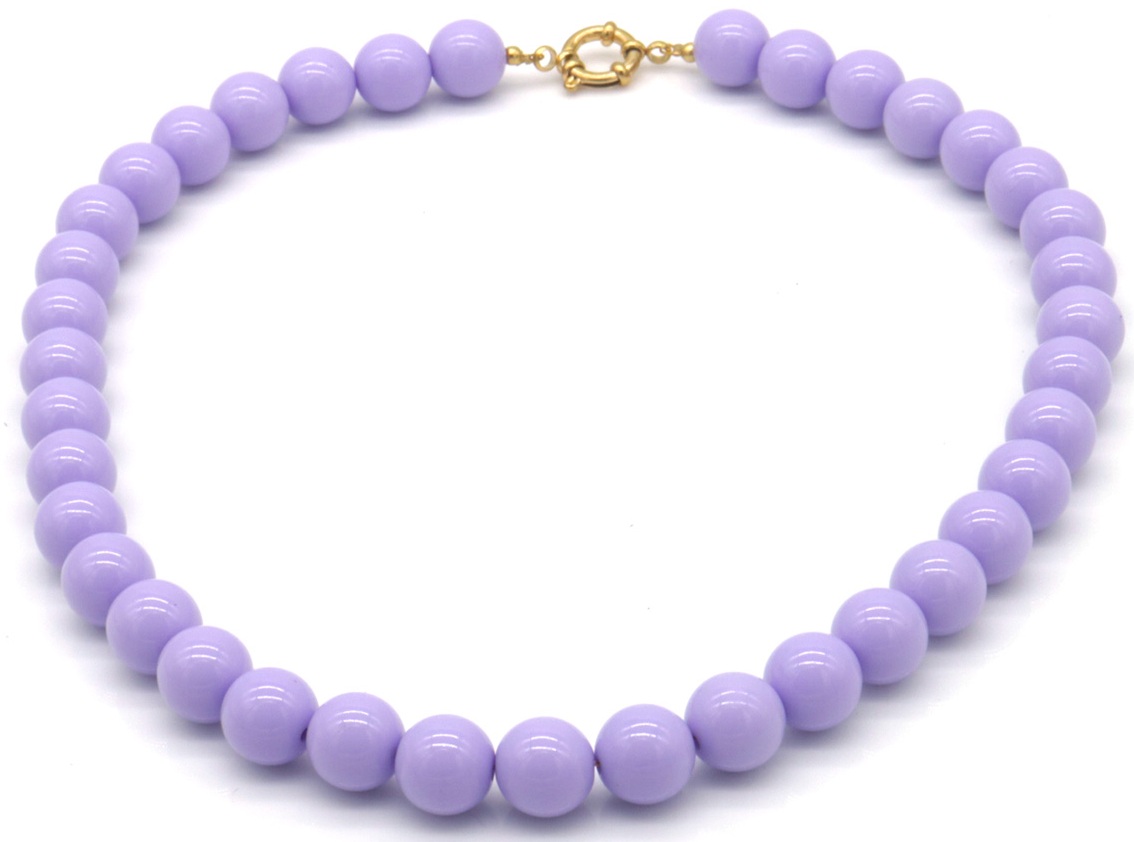 F-B12.1 N1036-015-4 Necklace 12mm Beads S. Steel Lock 45cm