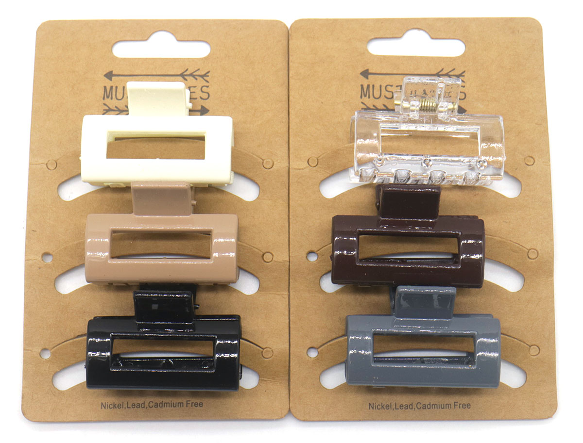 E-F1.1 H819-013 Hair Clip Set 4.5cm Multi 6pcs