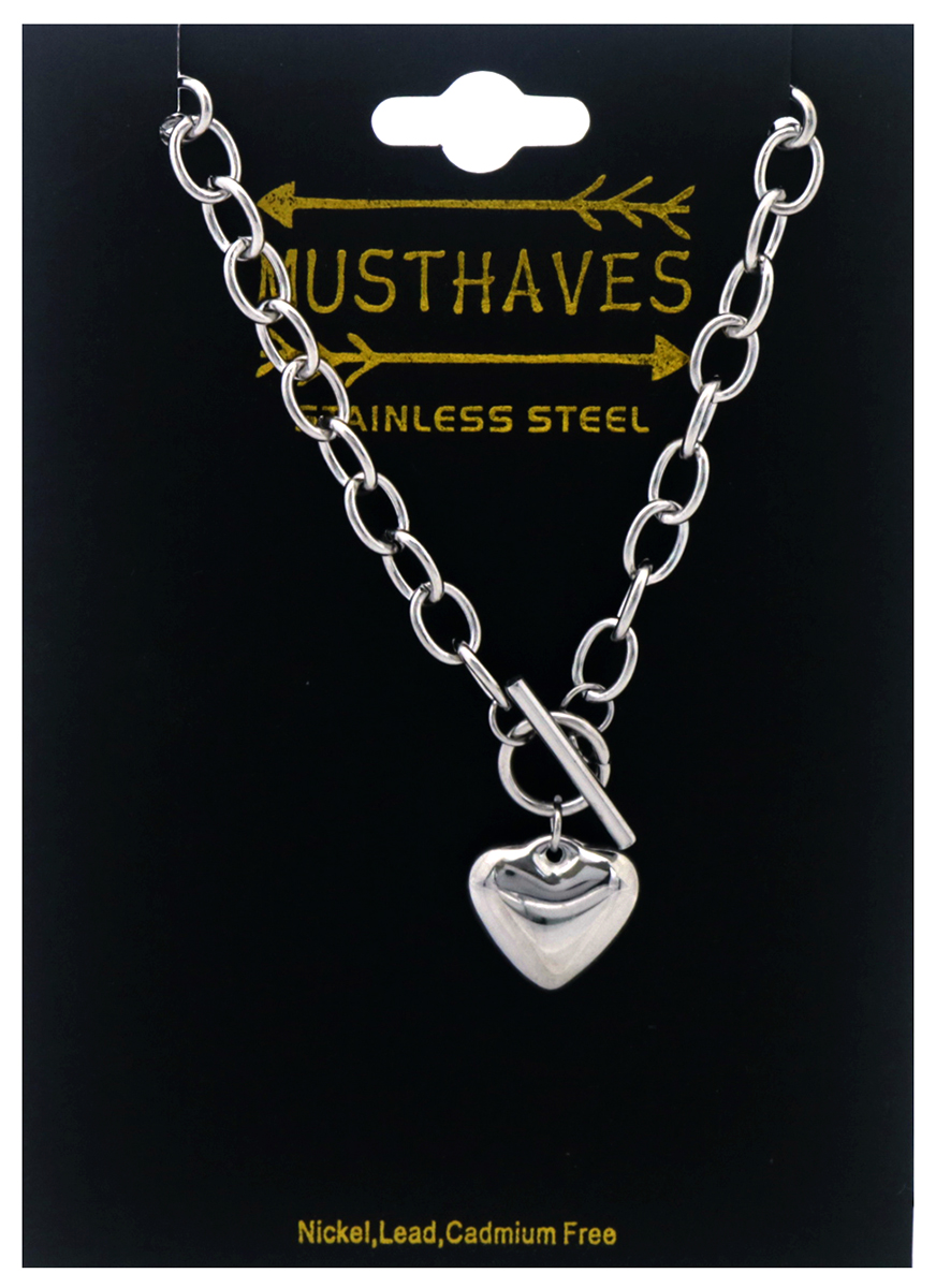 H-C4.3 B074-066S S. Steel Bracelet Heart