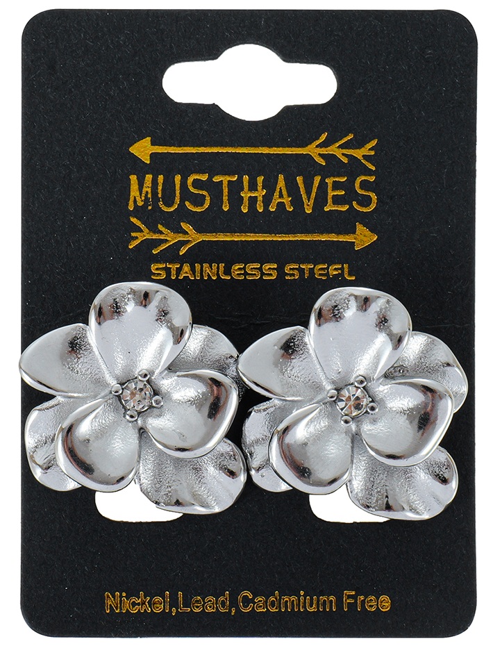 G-D18.2 E2616-163S S. Steel Earrings 2.5cm Flower