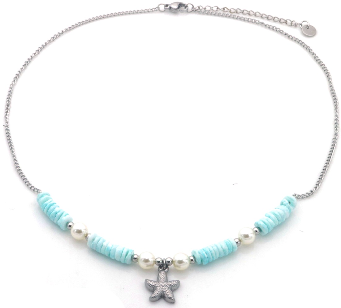 J-D8.2 N074-007S-2 S. Steel Necklace Starfish 40-45cm