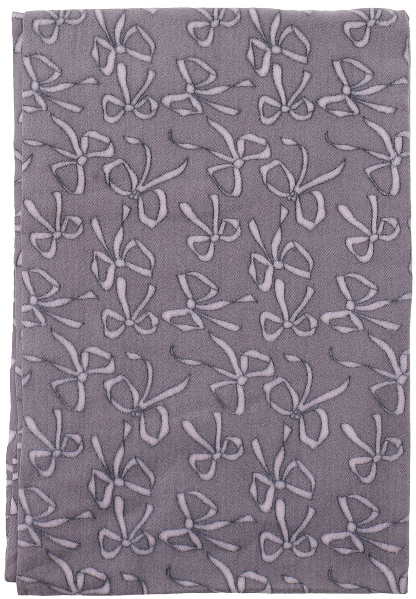 Q-J8.2 SCARF405-658-2 Soft Scarf Bows 180x70cm Grey