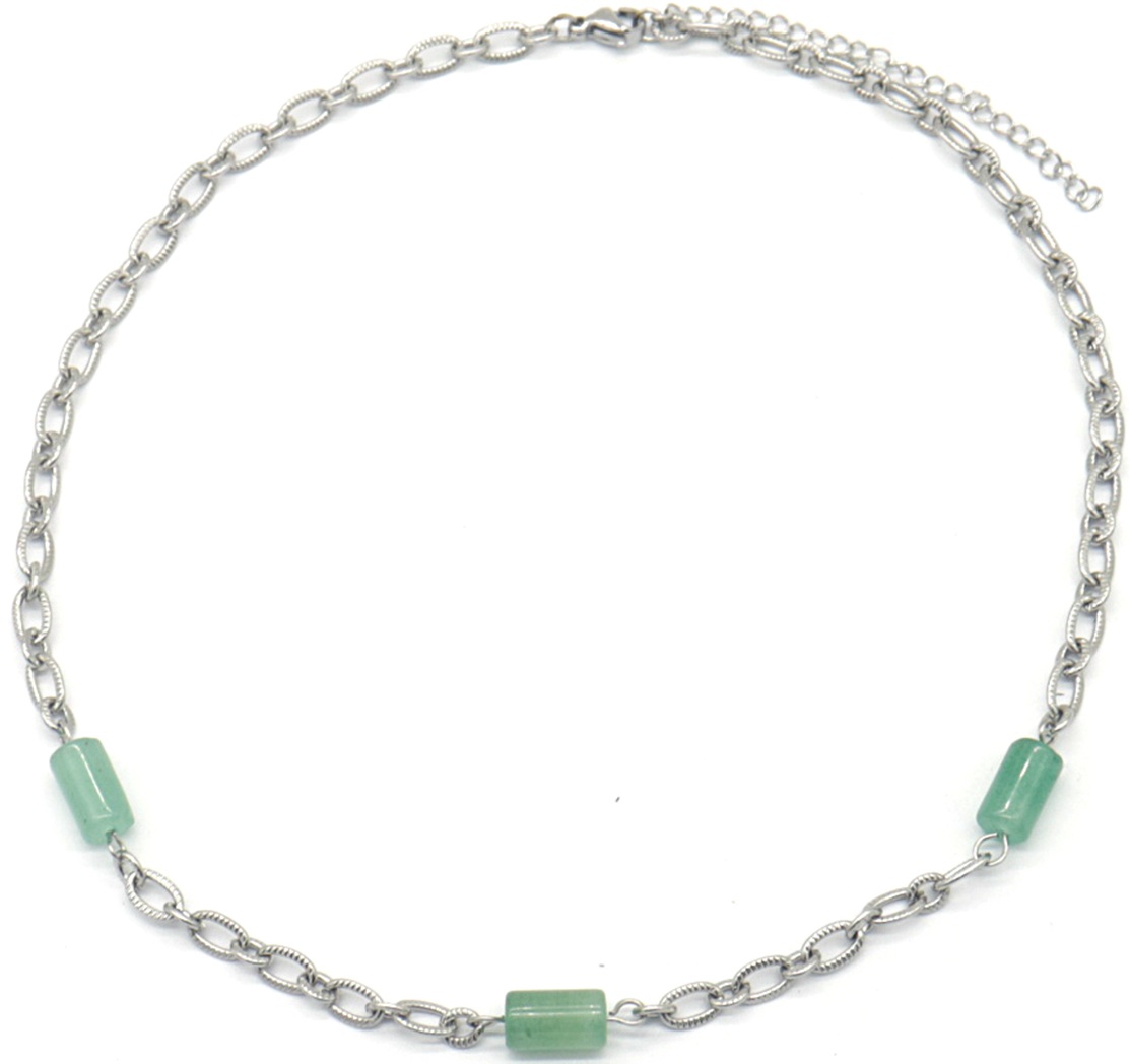 B-C22.2 N031-033S S. Steel Necklace Stones