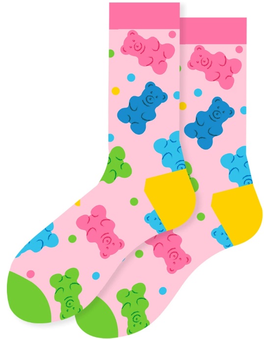 S-I2.4 SOCK2512-023  Pair of Socks - 36-43 - Gummy Bears