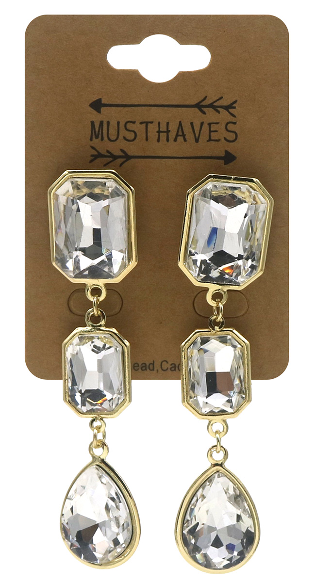 E-C22.1  E1145-004G Fashion Earrings Crystals 7cm