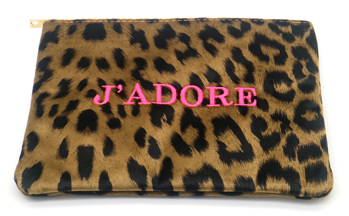 T-F6.1 BAG931-003 Make Up Bag 21.5x15cm Leopard
