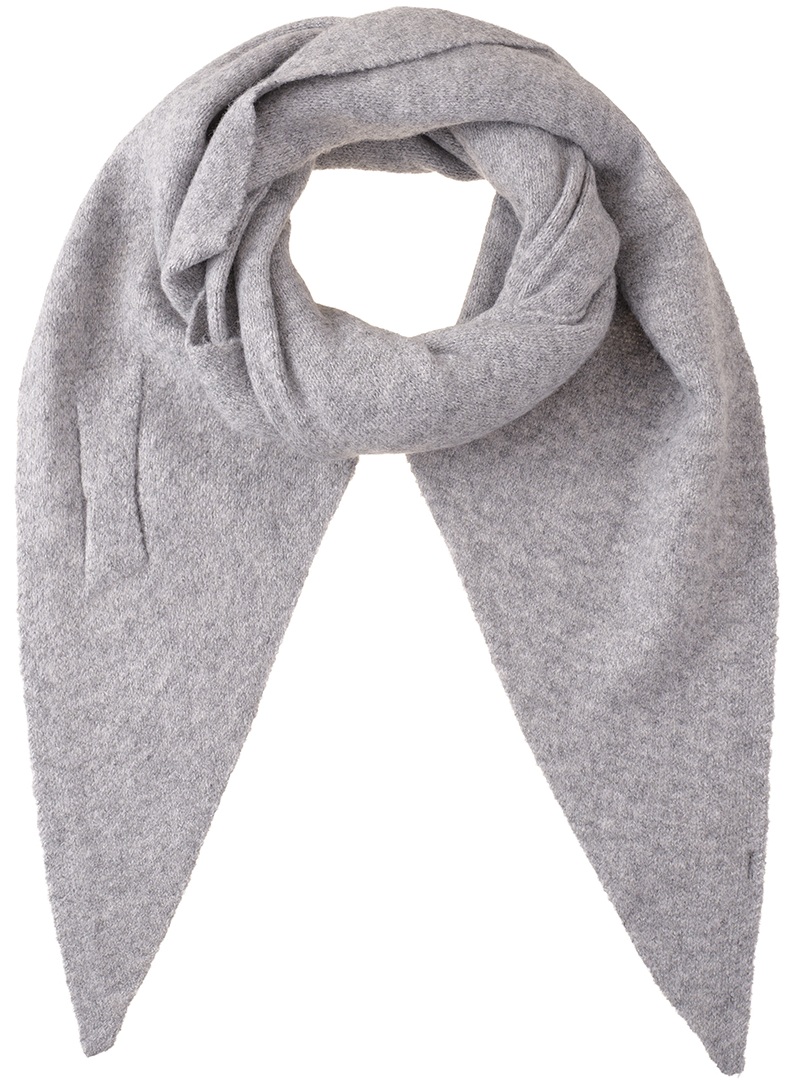 R-K3.2 SCARF1008-003-2 Triangle Scarf Wool-Viscose 180x75cm Grey