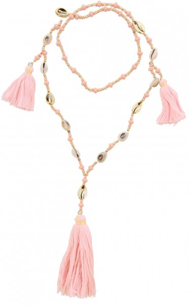 C-F1.1 N536-241 Long Necklace Shells - Glassbeads - Tassels 