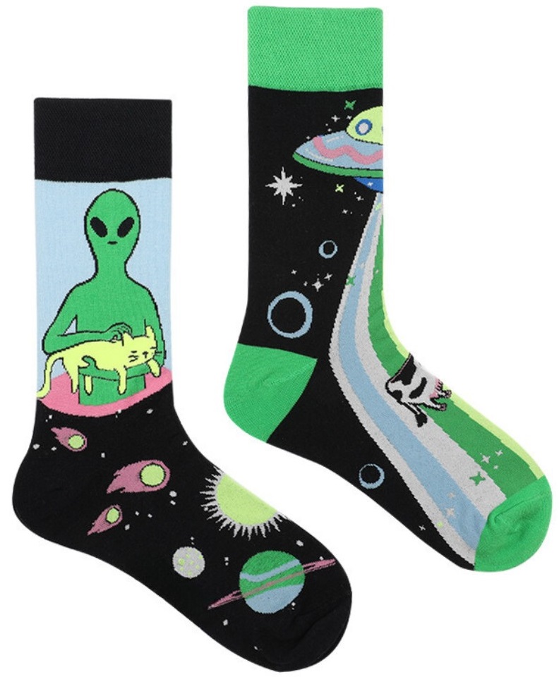 S-F4.1 SOCK2368-027 Socks Size 38-45 Aliens