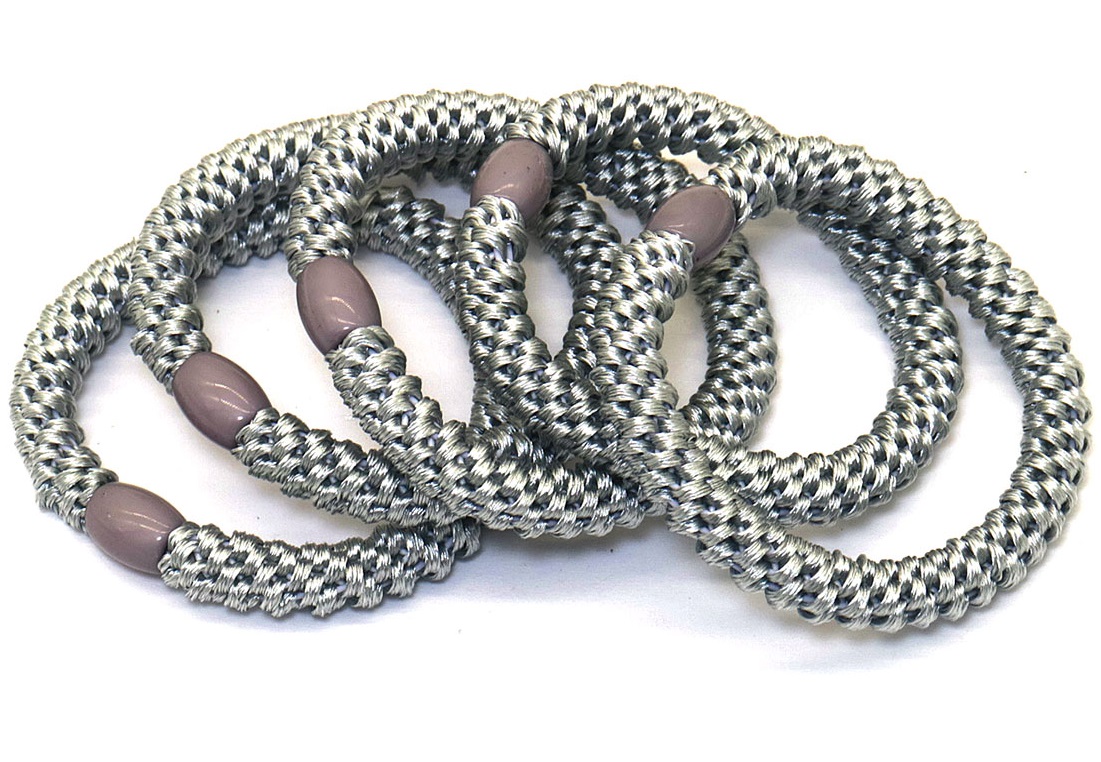 A-C3.3 H2253-004 XD2468 Hair Elastics 5pcs Grey
