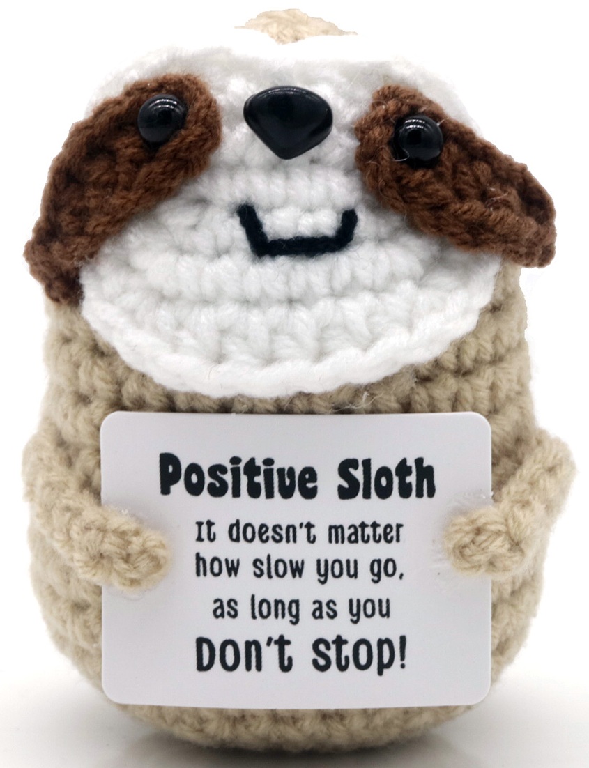 Q-F8.2 T2405-157 Knitted Positive Sloth 8cm
