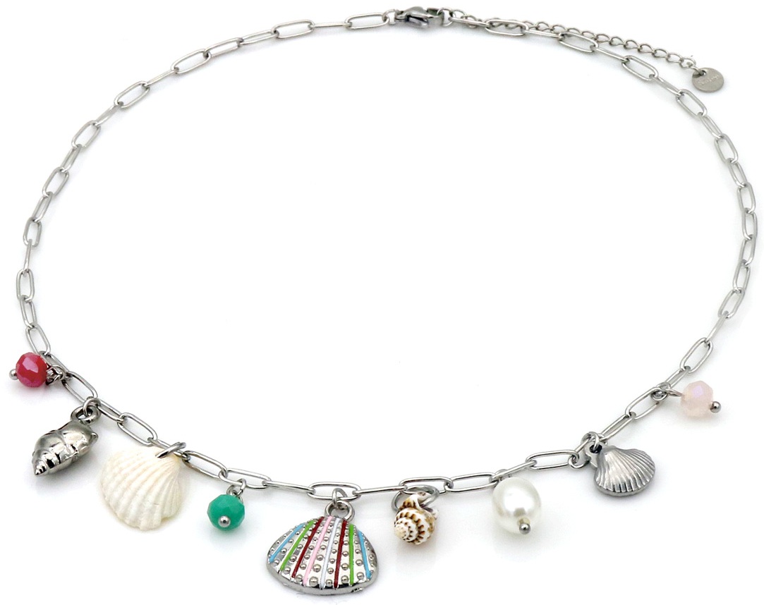 A-F16.2 N25106-028S S. Steel Necklace Shells 40-45cm