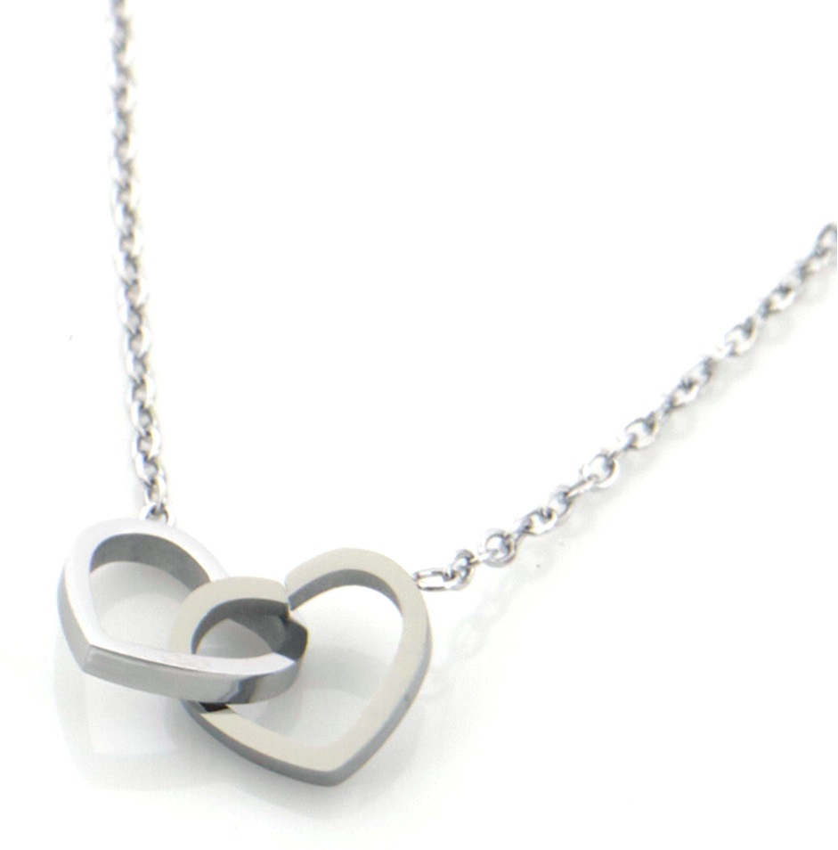 I-E19.1 N074-024S S. Steel Necklace Hearts 40-45cm
