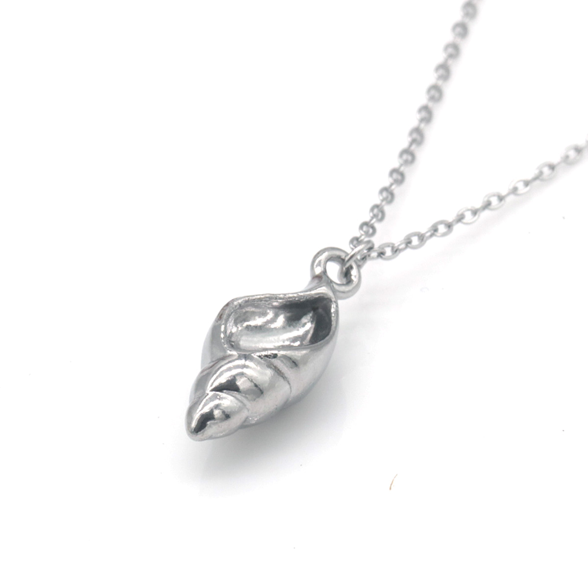 A-B5.1 N2556-004S-1 Long S. Steel Necklace Shell 70-75cm