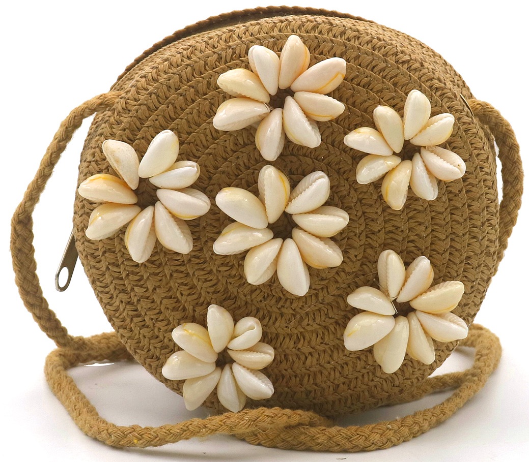 Y-B2.4 BAG1159-002 Woven Bag Shells 12x6cm - Mixed Colors - 1pc