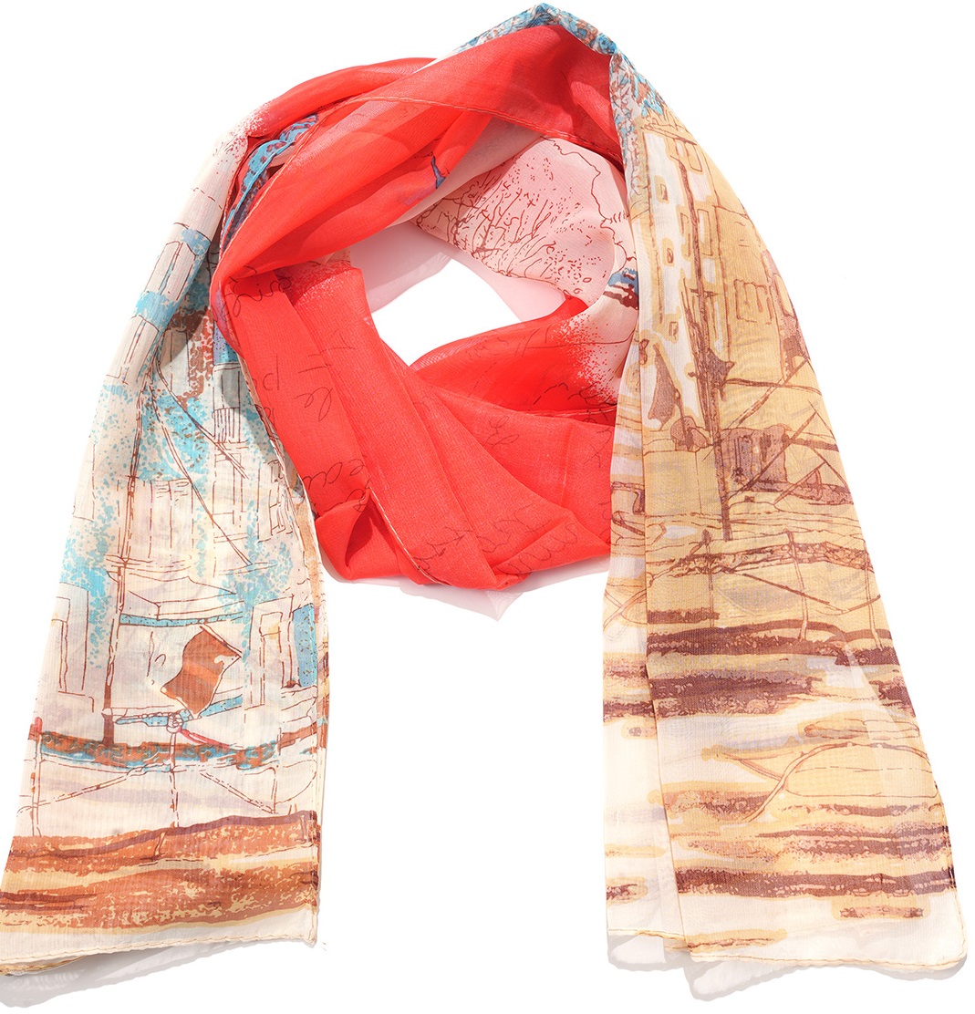 G-F12.1 SCARF2480-007-2 Summer Scarf Extra Thin 150x50cm