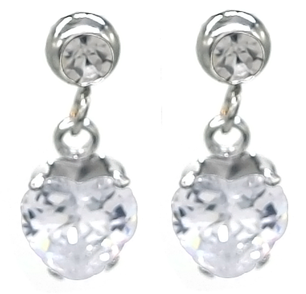 A-D2.2 E2275-014S S. Steel Earrings Heart CZ