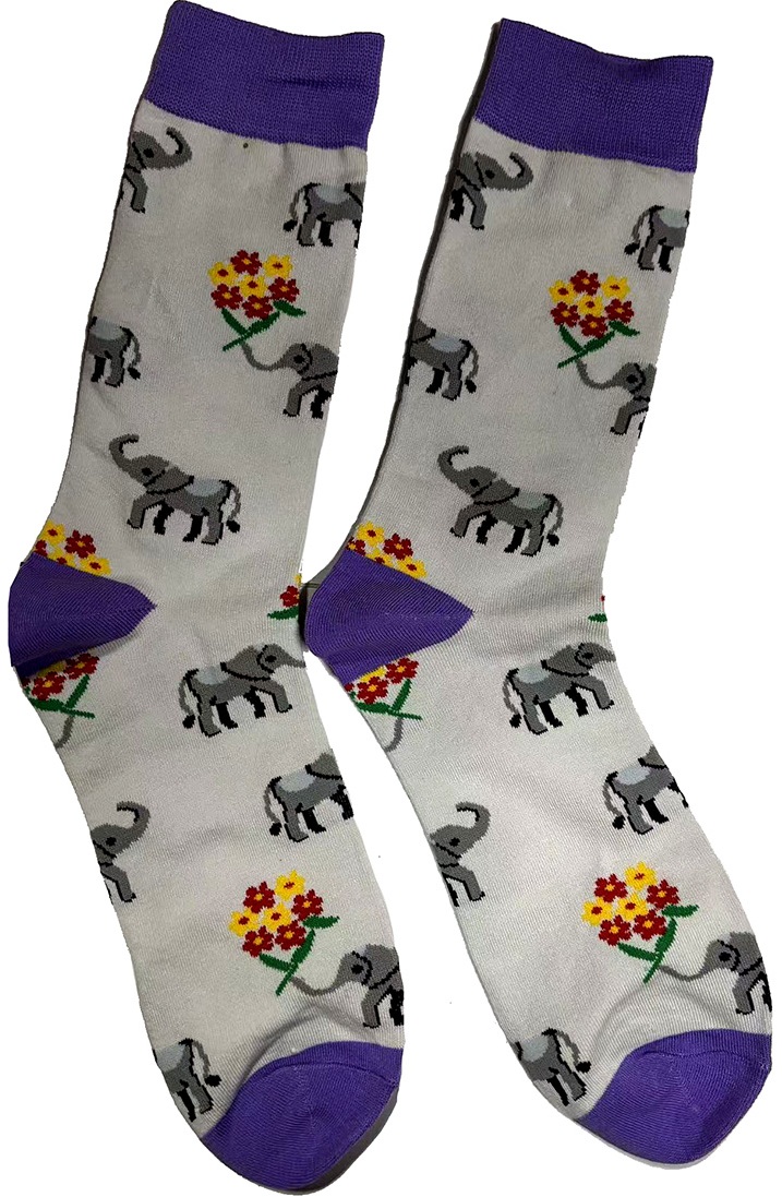 S-G3.3 SOCKS2512-148 Pair of Socks Size 38-45 Elephants