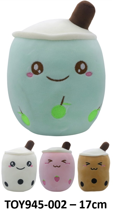 Y-E5.4 TOY945-002 Plush Bubble Tea 17cm - Mixed Colors - 1pc