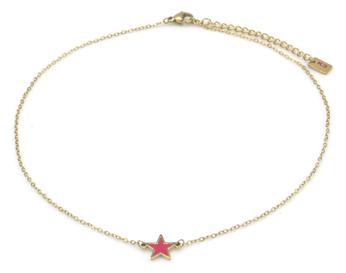 D-A9.2 K3-RBN002 S. Steel Necklace Star