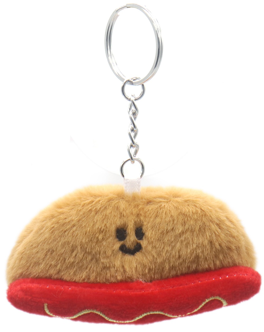 C-F12.1  KY2562-094 Keychain Plush Hotdog 7.5cm