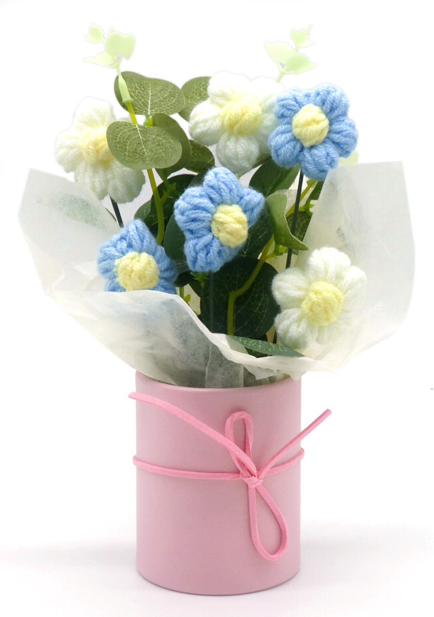 L-F4.1 GC2580-022-2 Knitted Flowers 20cm