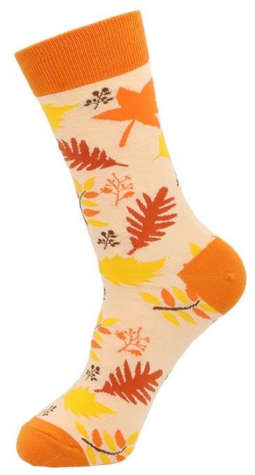 S-C5.2 SOCKS2316-424-4 Pair of Socks Size 38-45 Leaves