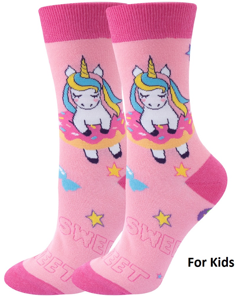 S-E6.2 SOCK2461-008 Socks Size 33-38 Unicorn For Kids