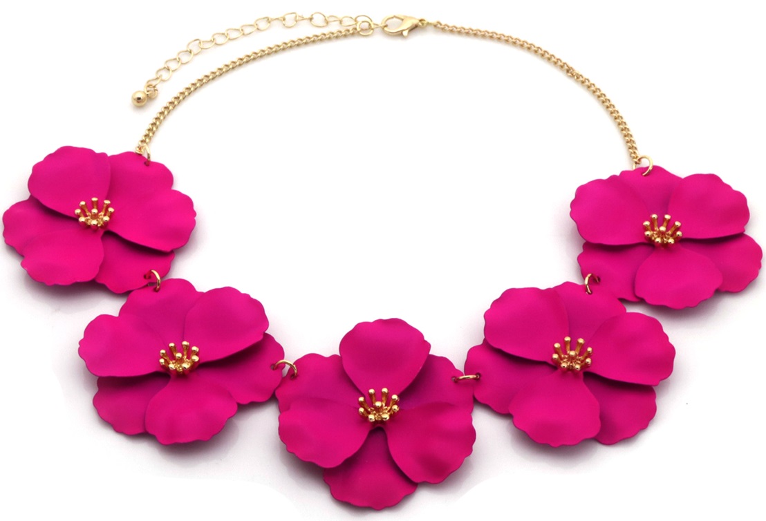 J-D3.2 N2522-001 Statement Necklace Flowers