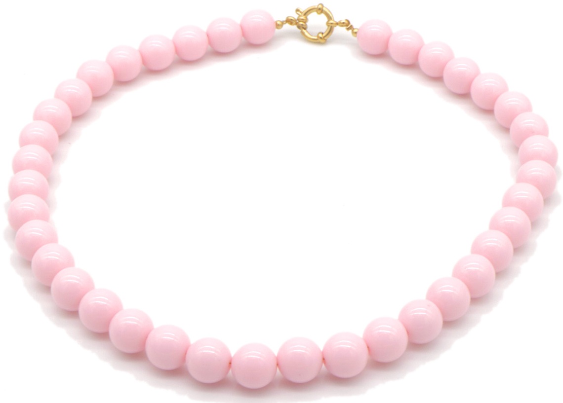 J-A2.2 N1036-015 Necklace 12mm Beads S. Steel Lock 45cm