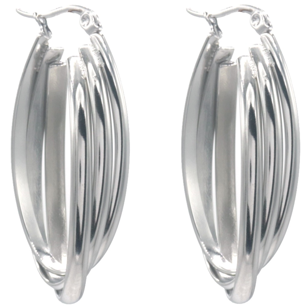 F-A18.4 E2593-212S S. Steel Earrings 4cm