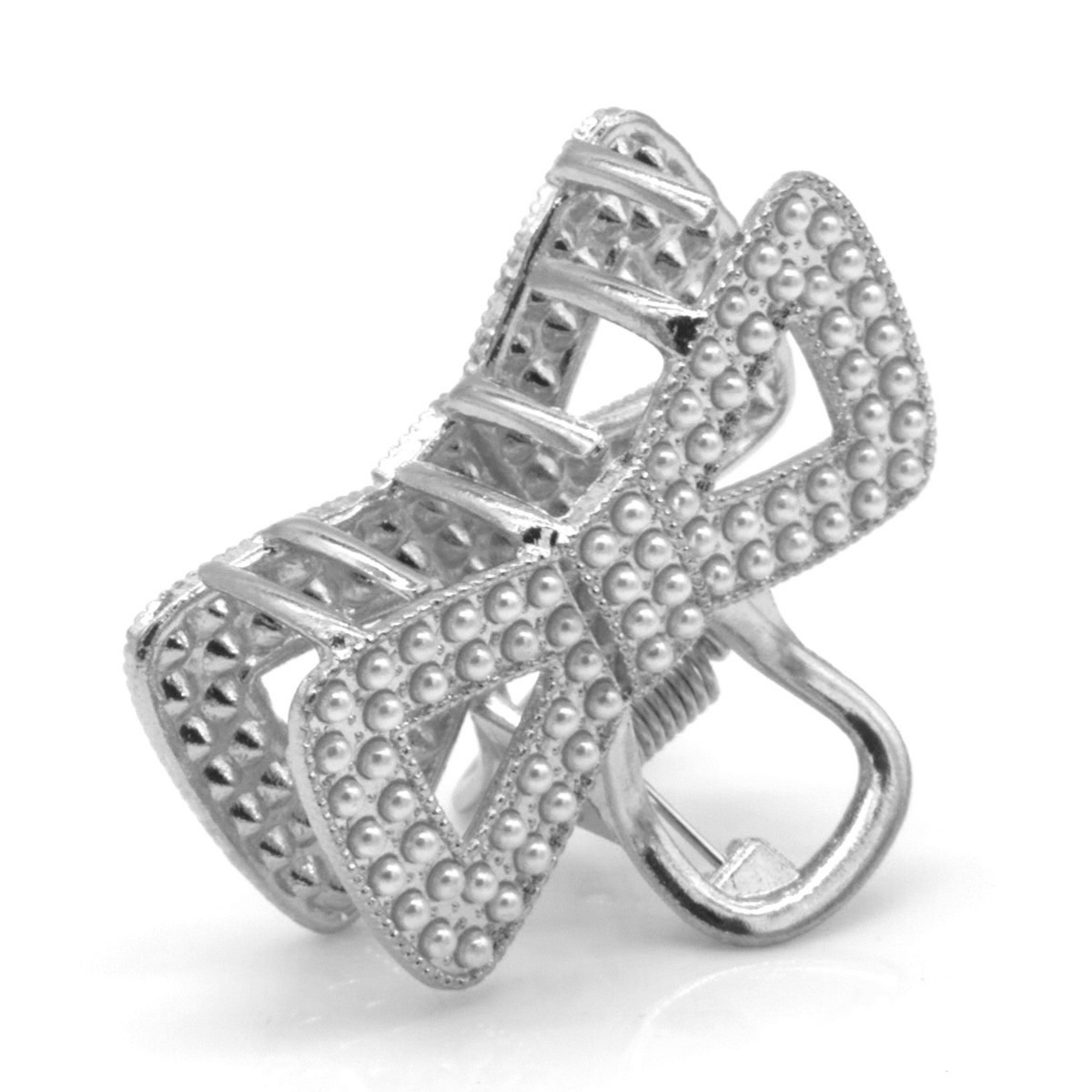 H-E8.3 H1039-018S Hair Claw Bow Pearls 4.5cm H-E8.3 H1039-018S Hair Claw Bow Pearls 4.5cm