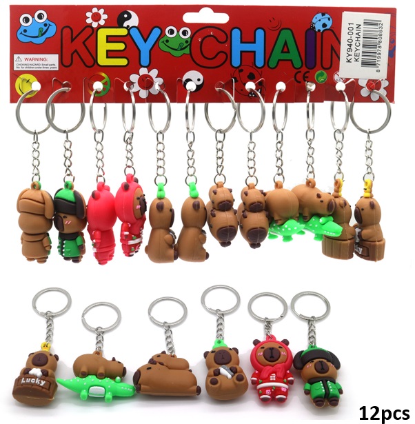 F-E1.1 KY940-001 Keychains Capybara 4.5cm - 12pcs