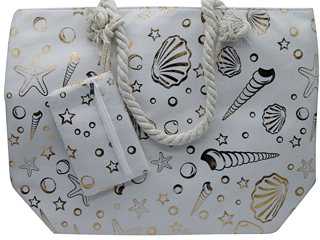 R-N3.1 BAG2363-002 Beach Bag with Small Pouch 50x35x12cm