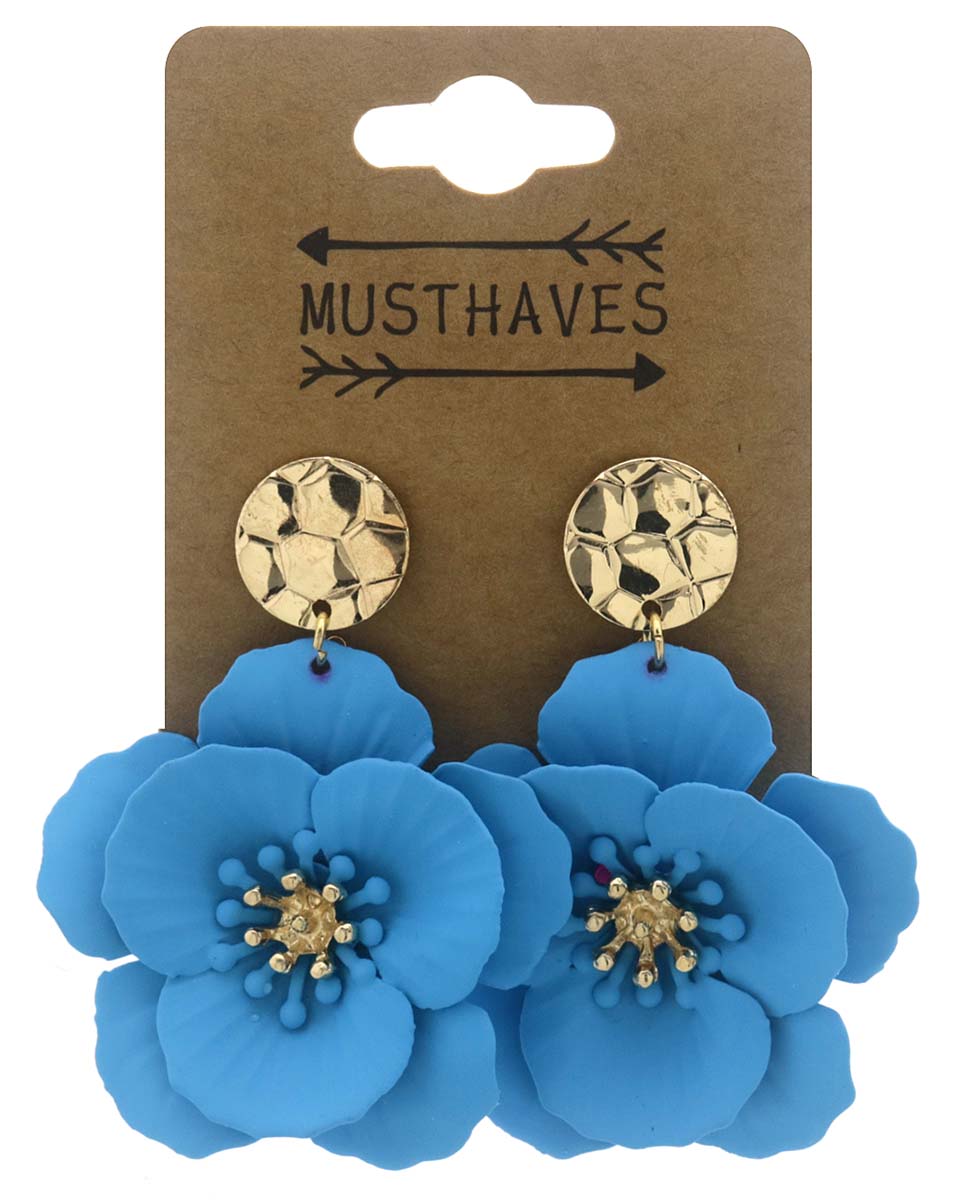 D-D4.3 E2522-103-2 Fashion Earrings Flower 5x3.5cm