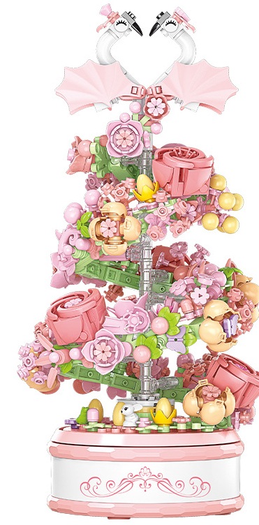 T-F4.1 TOY9024 Building Block Set Flower Music Box