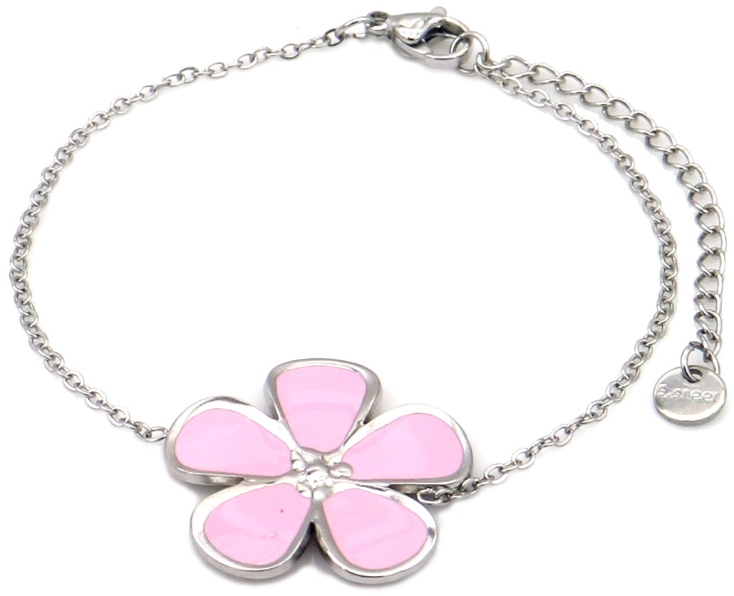 G-D7.1  B25106-071S S. Steel Bracelet Flower 16-21cm