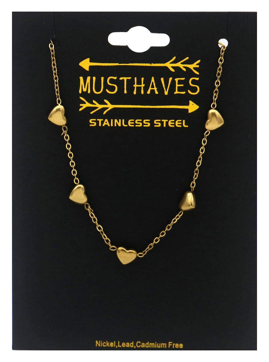 G-F7.5 B25106-075G S. Steel Bracelet Hearts 16-21cm