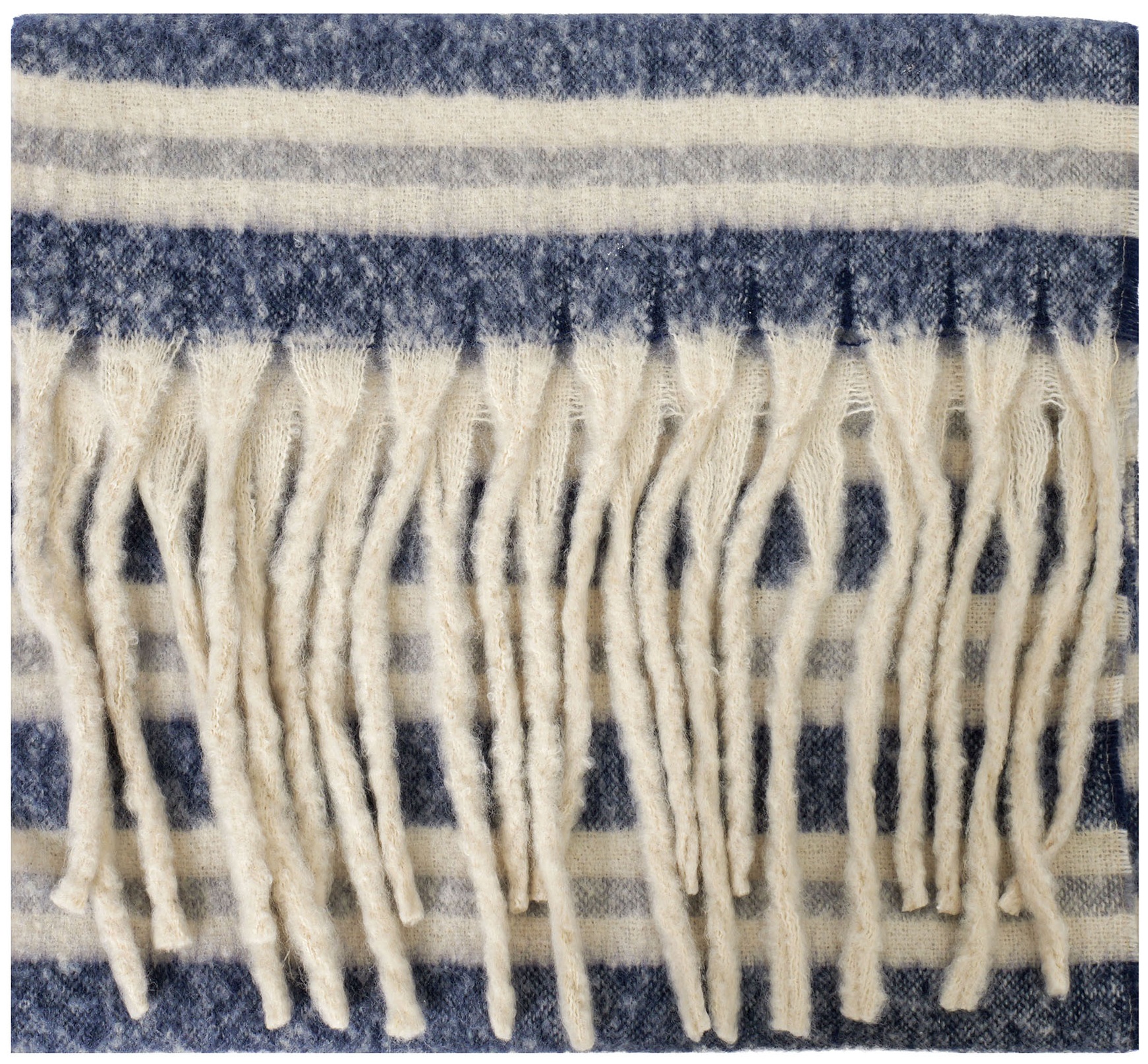 Q-O6.1 SCARF1107-042-3 Winter Scarf Stripes 190x40cm Blue