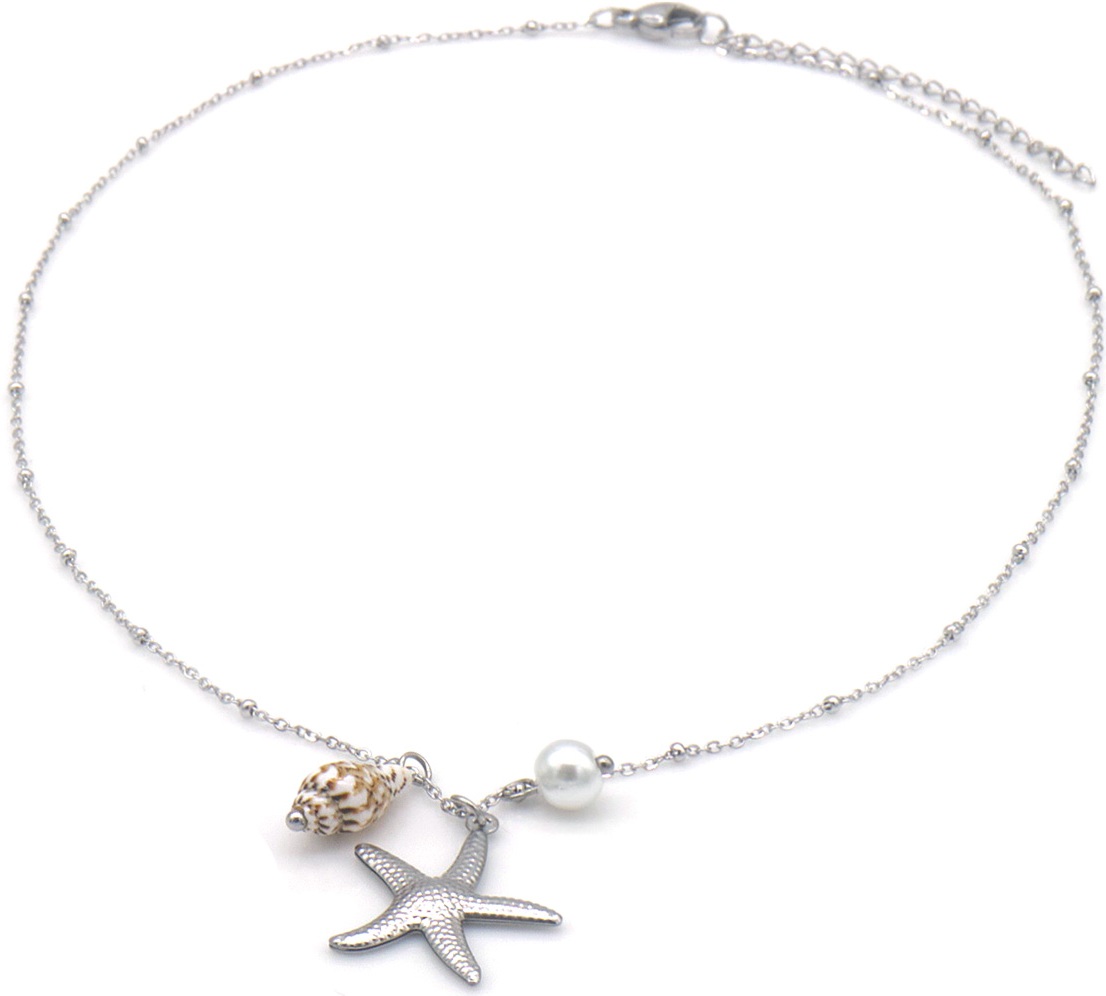 A-B7.2 N2539-051S S. Steel Necklace Starfish 40-45cm