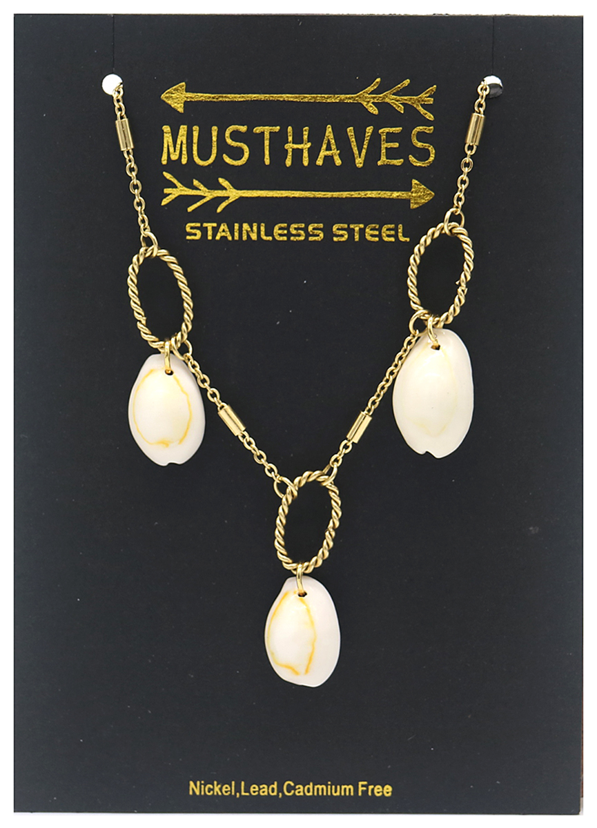 D-E3.2 B220-022G S. Steel Bracelet Shells Gold