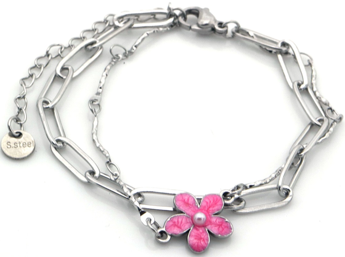H-D5.3 B936-015S S. Steel Bracelet Flower