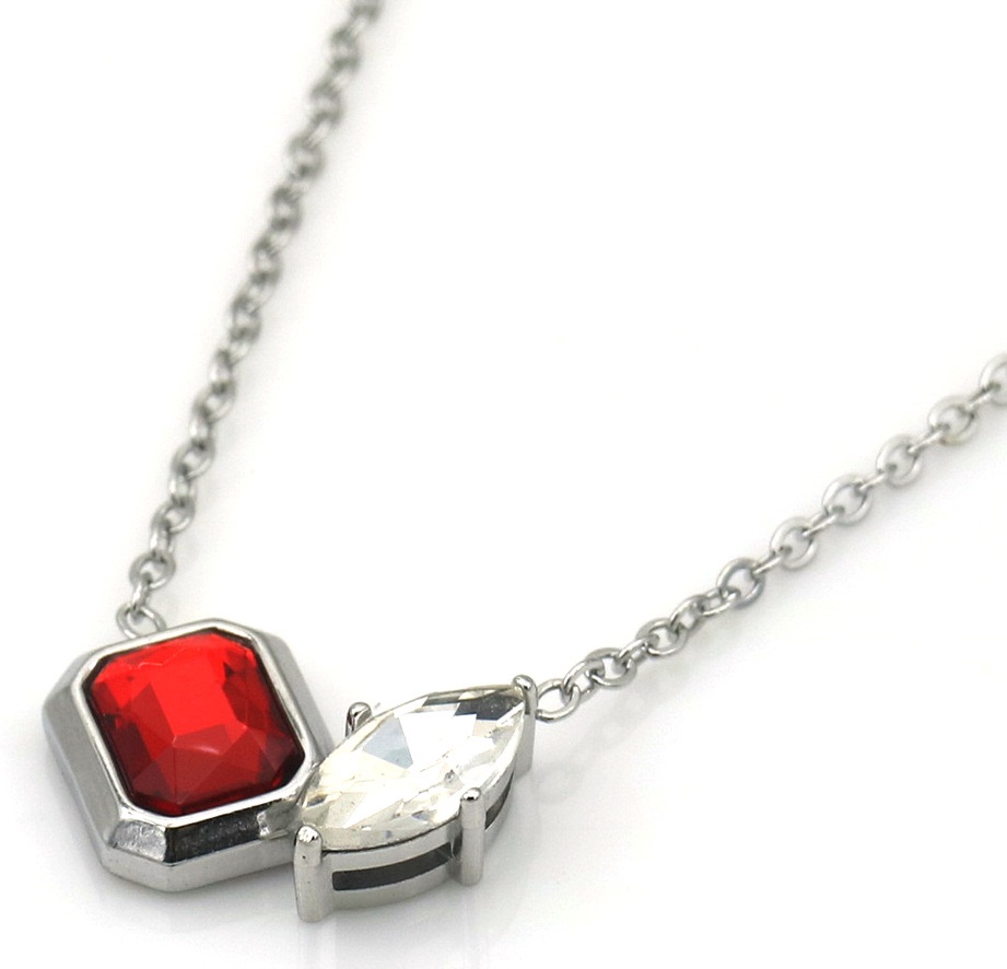 B-F2.3 N25106-045S S. Steel Necklace Crystals 40-45cm