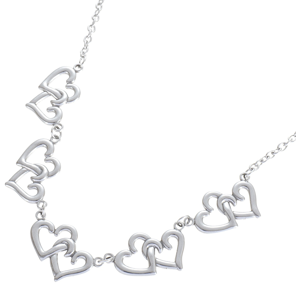 C-A10.2 N2616-051S S. Steel Necklace Hearts 40-45cm