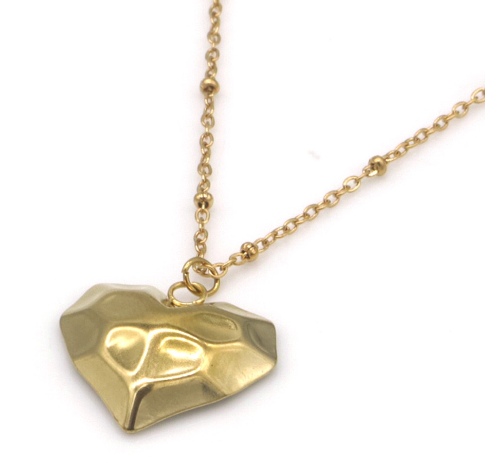 I-D18.3 N2556-054G S. Steel Long Necklace Heart - 70-75cm