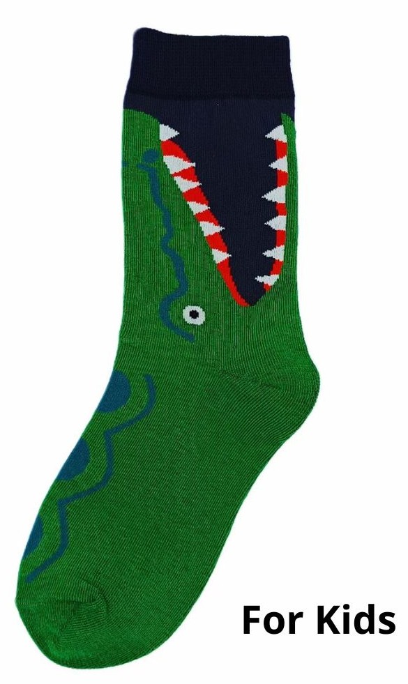 S-H6.2 KS2607-017 Pair of Socks for Kids Size 33-38 Crocodile