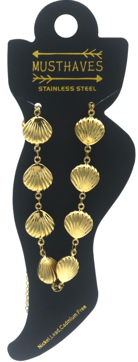 G-F21.2 ANK1033-001G S. Steel Anklet Shells