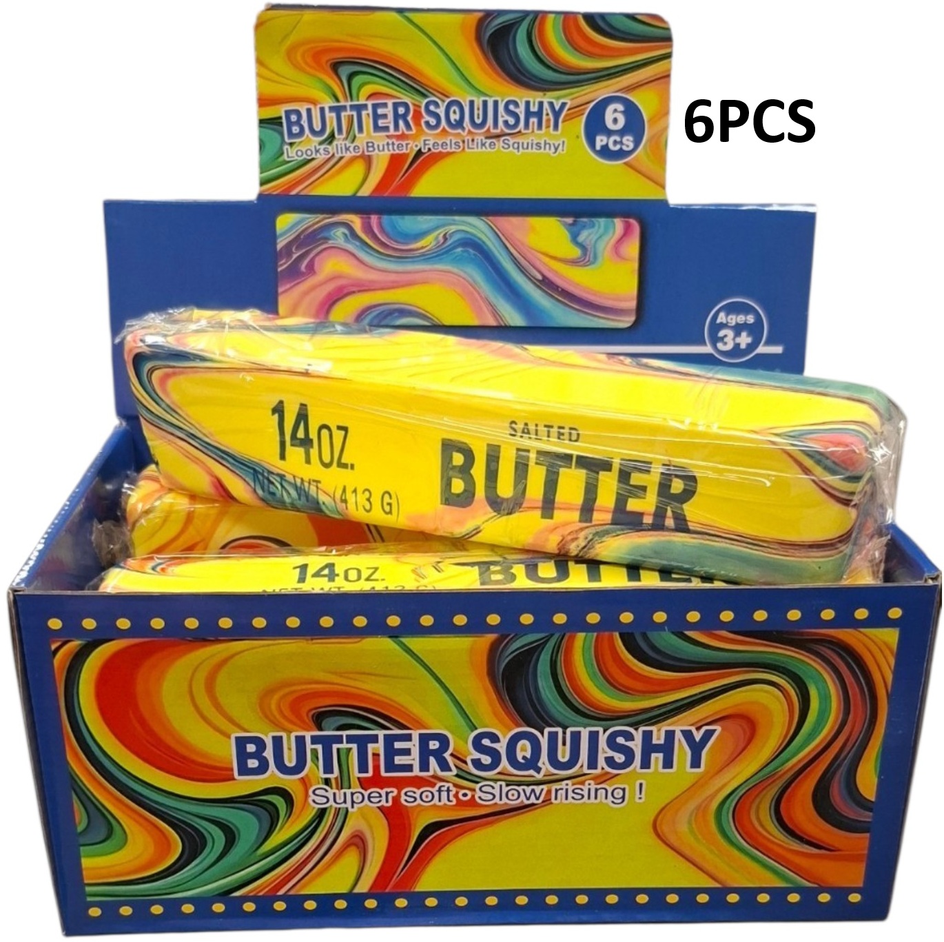Q-A8.1 TOY2619-023-Rainbow Butter Squishy XL 24CM 6PCS