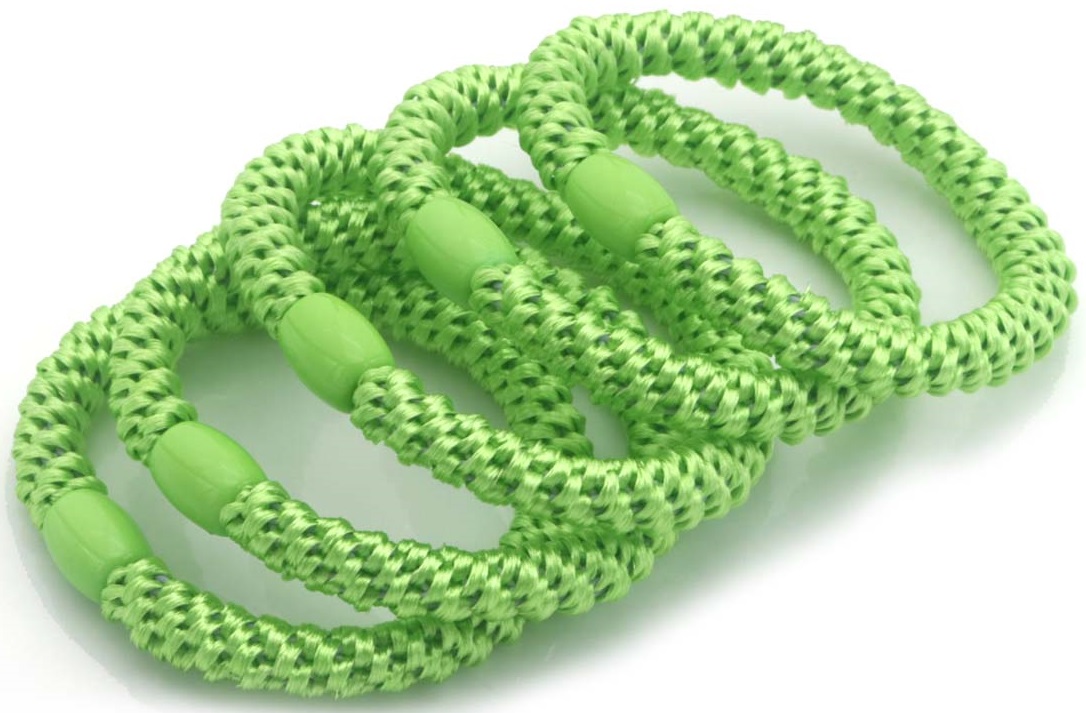 F-E14.1  H2253-004-XD6246 Hair Tie Set 5pcs Green